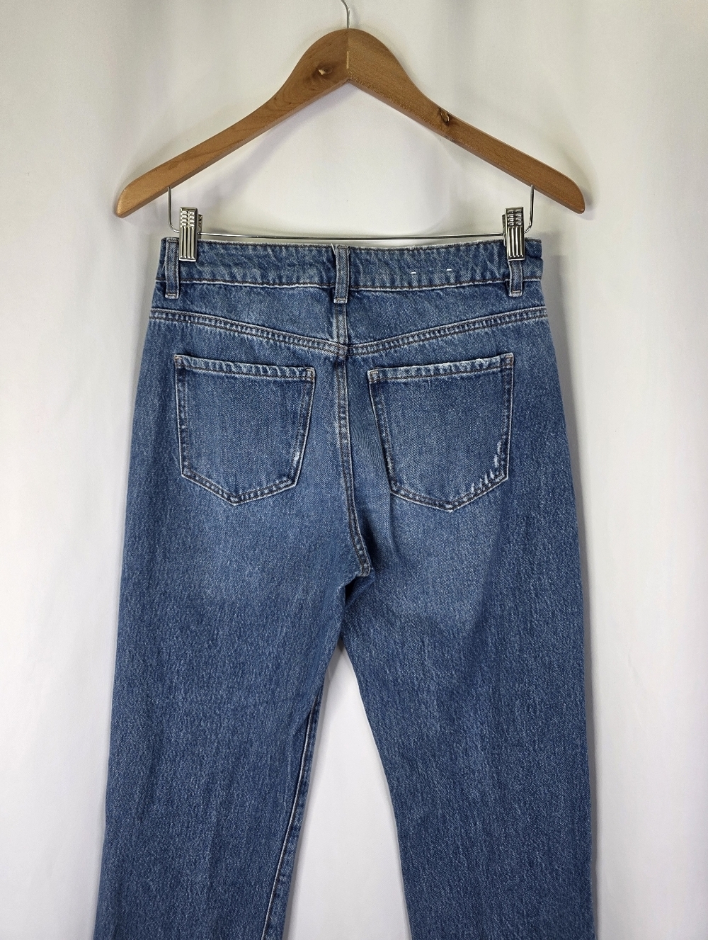 Garage Denim Juniors Size 3 90s Straight Jeans Washed Charlie Blue Mid Cotton - Picture 10 of 15